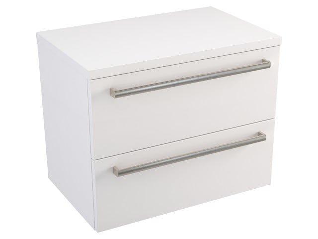 Szafka Wisząca Z Blatem ATH 60 cm - Biały Mat - Uchwyty Stal Szczotkowana