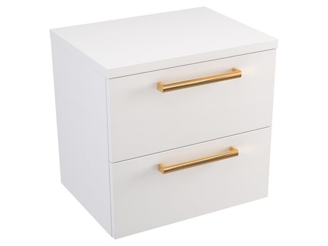 Szafka Wisząca Z Blatem ATH 50 cm - Biały Mat - Uchwyty Złote Polerowane