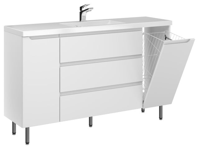 Szafka Stojąca Z Umywalką ETH 140 cm DK - Biały Mat