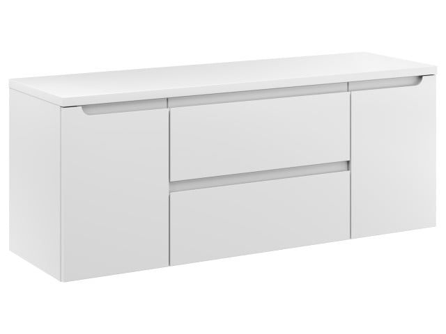 Szafka Wisząca Z Blatem ETH 120 cm D - Biały Mat