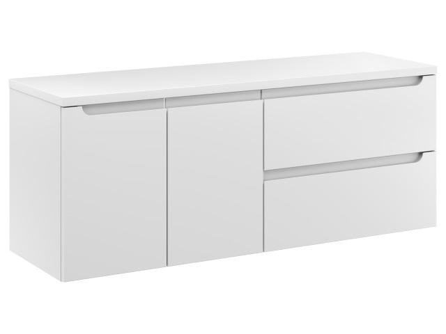 Szafka Wisząca Z Blatem ETH 120 cm DS Prawa - Biały Mat