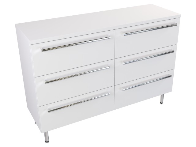 Szafka Stojąca Z Blatem ATH 120 cm S Prawa - Biały Mat - Uchwyty Chromowane