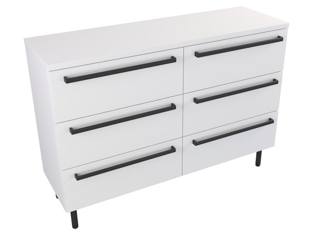 Szafka Stojąca Z Blatem ATH 120 cm S Prawa - Biały Mat - Uchwyty Czarne Matowe