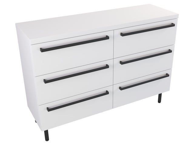 Szafka Stojąca Z Blatem ATH 120 cm DUO - Biały Mat - Uchwyty Czarne Matowe