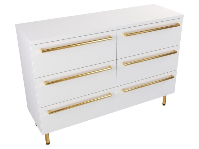 Szafka Stojąca Z Blatem ATH 120 cm S Prawa - Biały Mat - Uchwyty Złote Polerowane