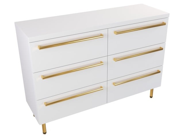 Szafka Stojąca Z Blatem ATH 120 cm DUO - Biały Mat - Uchwyty Złote Polerowane