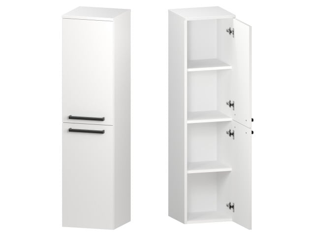 Słupek Łazienkowy ATH 35 cm 2D Prawy - Biały Mat - Uchwyty Czarne Matowe