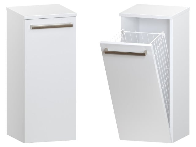 Słupek Łazienkowy ATH 30 cm K - Biały Mat - Uchwyty Stal Szczotkowana