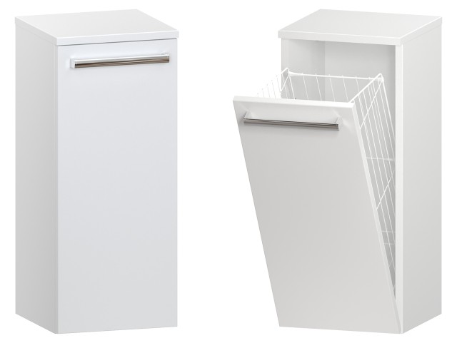 Słupek Łazienkowy ATH 30 cm K - Biały Mat - Uchwyty Chromowane