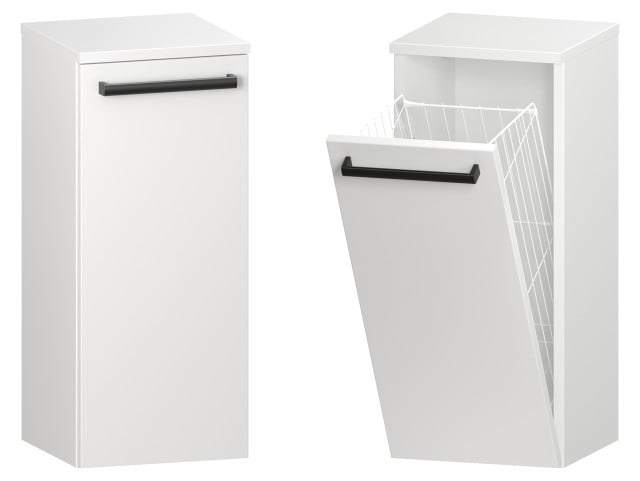 Słupek Łazienkowy ATH 30 cm K - Biały Mat - Uchwyty Czarne Matowe