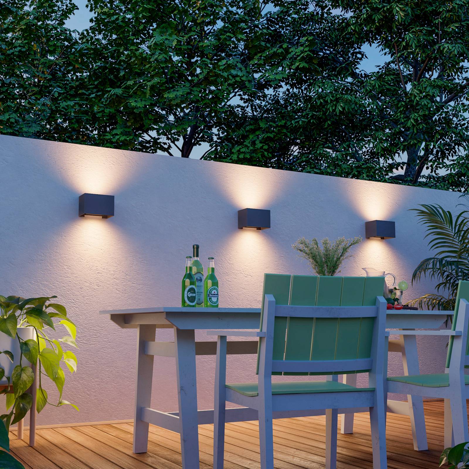 Calex kinkiet zewnętrzny Prostokąt Up/Down wysokość 10cm antracyt