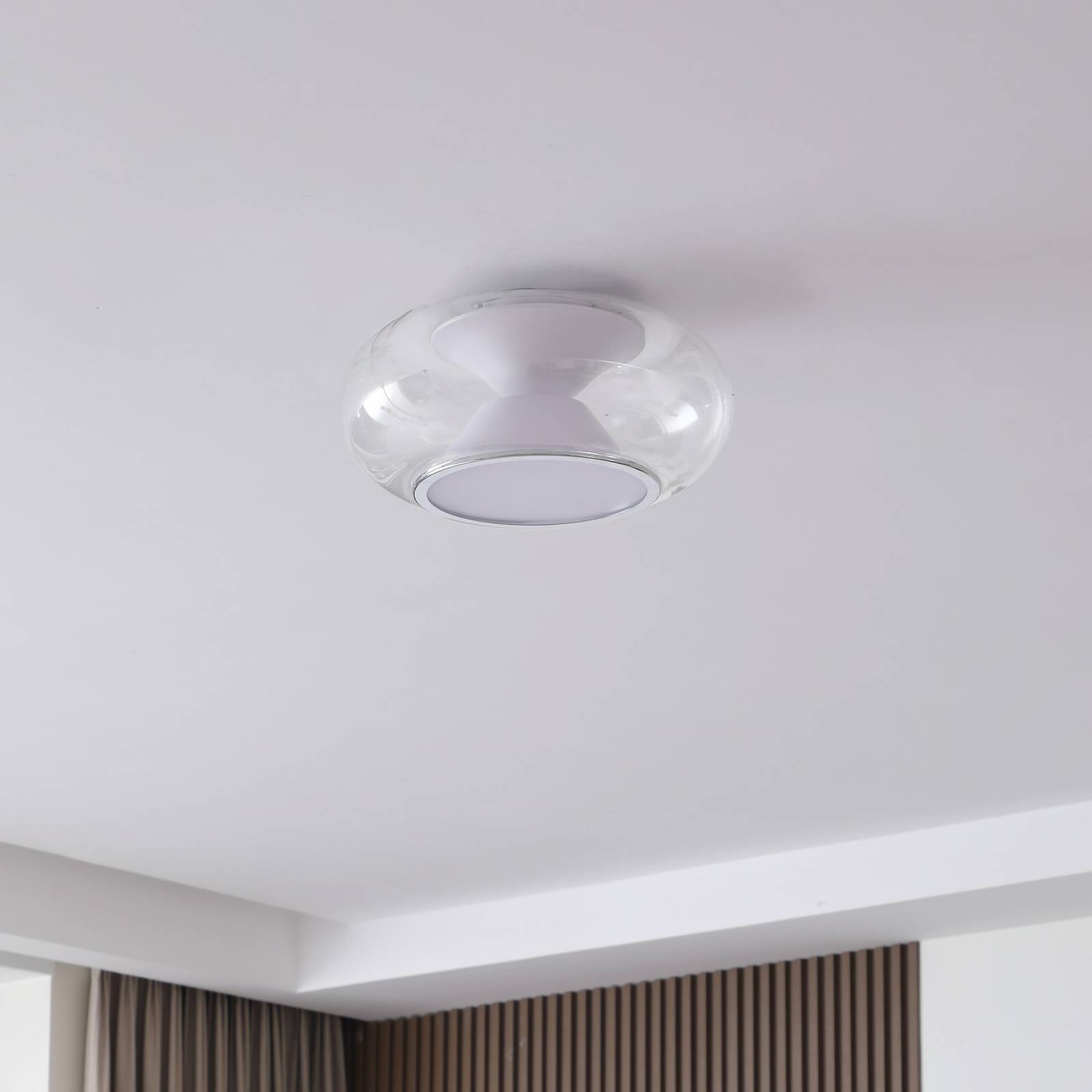 Lampa sufitowa LED Orasa Lucande, szkło, biały/przezroczysty, Ø 43 cm