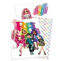 Herding Pościel bawełniana 140x200 Rainbow High lalki biała kolorowa poszewka 70x90 H24