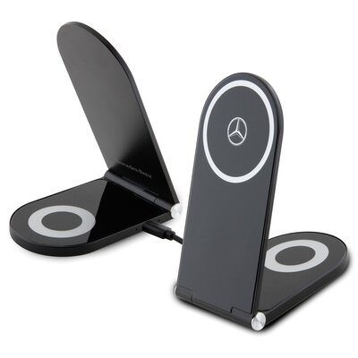 Mercedes składana ład. indukcyjna 2w1 MEMFBGSLK 15W czarny/black Silver Star MagSafe