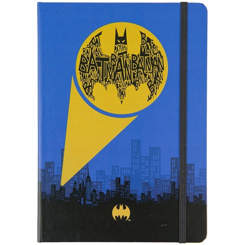GRANATOWY NOTES W KRATKĘ ŚWIECI W CIEMNOŚCI PAMIĘTNIK DC BATMAN KITE