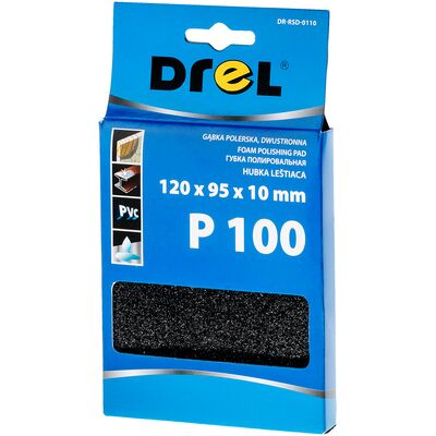 Gąbka polerska dwustronna 120 x 95 x 10 mm P100 Drel