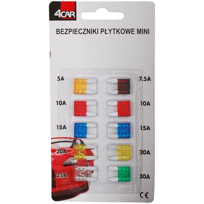 Bezpieczniki samochodowe płytkowe MINI 4Car