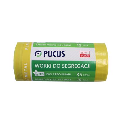 Worek do segregacji Ldpe 35 l 15 szt. żółty Pucuś