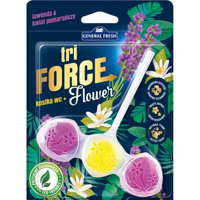 Kostka do WC TRI FORCE FLOWER 45 g lawenda i kwiat pomarańczy