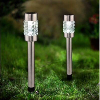 Lampa solarna kryształ 57 cm srebrna