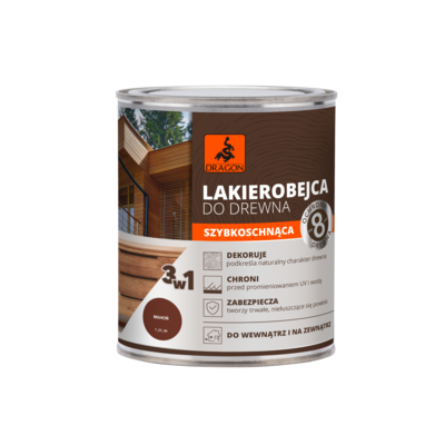 Lakierobejca do drewna szybkoschnąca 700 ml mahoń DRAGON