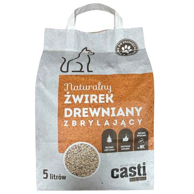 Żwirek drewniany zbrylający zapach naturalny 5 l Casti