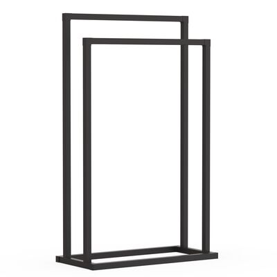 Wieszak łazienkowy stojący dwuramienny czarny AWD Interior