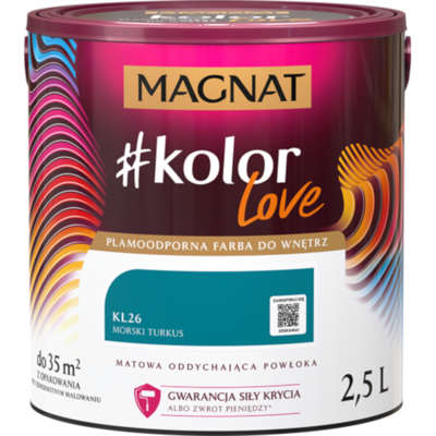 Farba #Kolor Love KL26 morski turkus 2,5 l Magnat