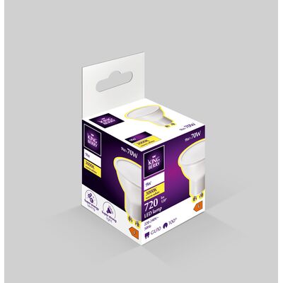 Żarówka LED KB GU10 9 W ciepły biały