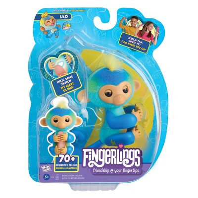 Fingerlings, Basic Monkey, Leo, małpka interaktywna, niebieska