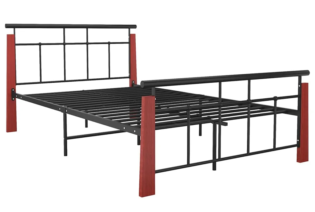 Czarne metalowe łóżko rustykalne 120x200 cm N0-R57
