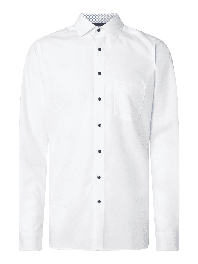 Koszula biznesowa o kroju regular fit z popeliny z bardzo długim rękawem — niewymagająca prasowania