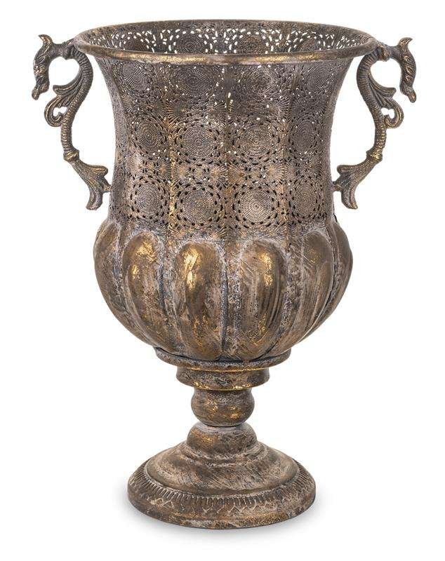 Osłonka Amfora Złota Metalowa Antyczna 47x39x29