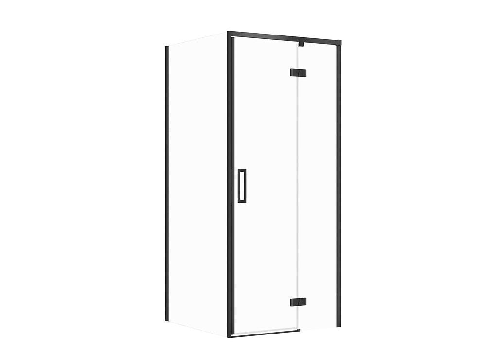 Kabina prysznicowa Cersanit Larga 80x80x195 kwadratowa prawa czarny transparentne S601-218