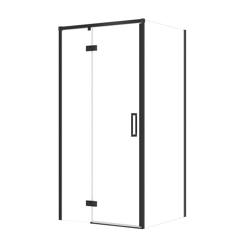 Kabina prysznicowa Cersanit Larga 100x90x195 prostokątna lewa czarny transparentne S601-313