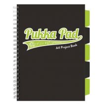 Pukka Pad Kołozeszyt A4 100 kartek kratka czarno/limonka Pukka PILOT 3102BK-WPC