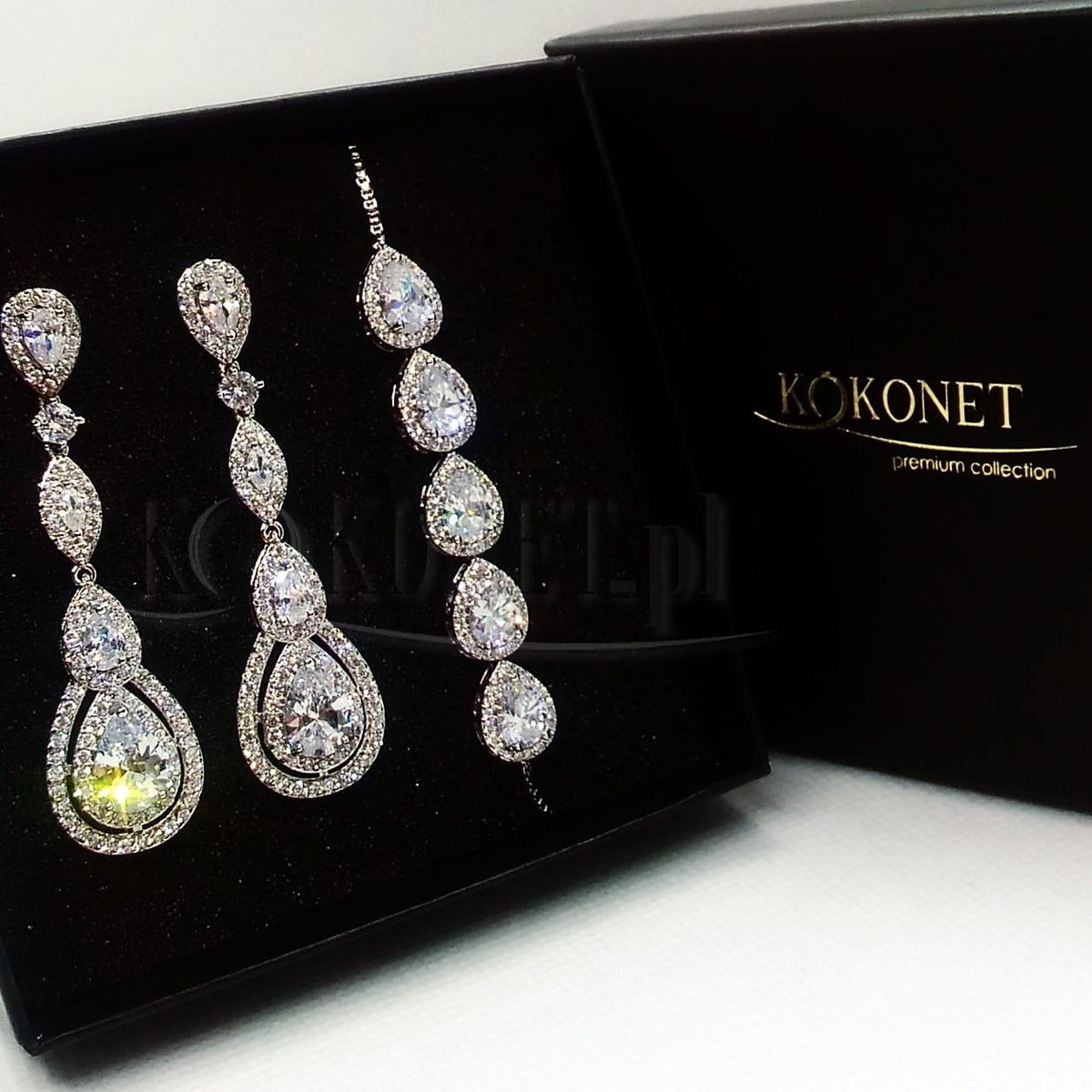 Komplet ślubny VIVIEN silver + DROP silver