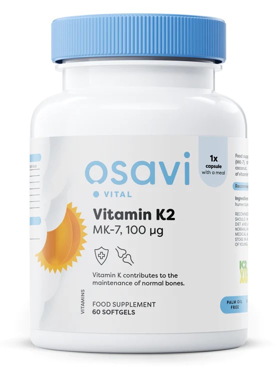 Osavi Witamina K2 MK-7, 100 µg, 60 kapsułek softgel