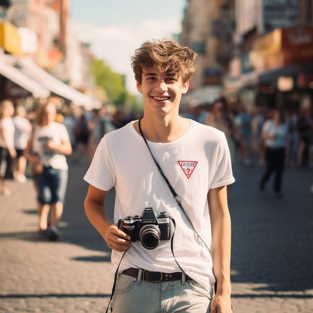 Koszulka Męska Guess LOGO BIAŁY T-SHIRT dla niego, na prezent, rozmiar M