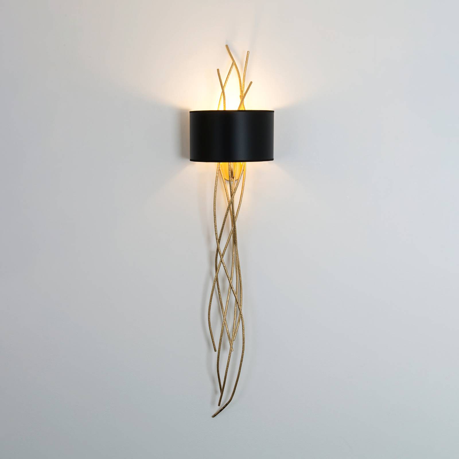 Holländer Kinkiet Elba lungo, złoty/czarny, wysokość 144 cm, żelazo