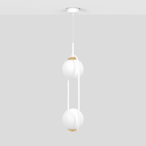Podwójna lampa wisząca z białymi kloszami K-5301 z serii ARLENA