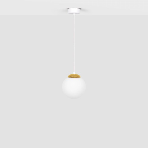 Pojedyncza lampa wisząca ze złotym podkloszem K-5310 z serii ELMO