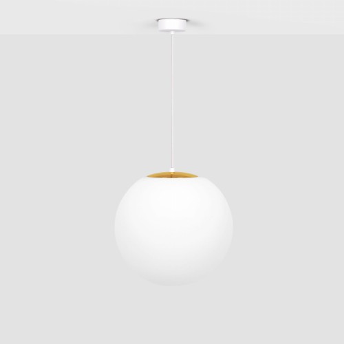 Lampa wisząca, pojedyncza kula, w białym kolorze K-5312 z serii ELMO