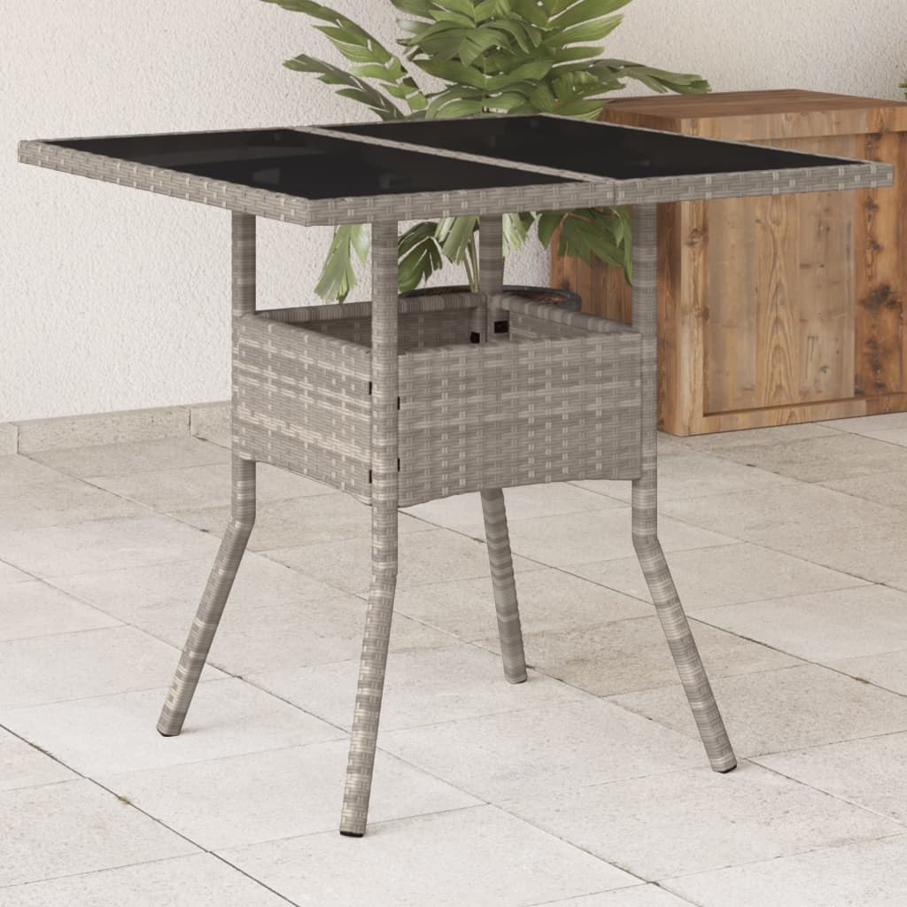 Stół ogrodowy ze szklanym blatem, jasnoszary, 80x80x75 cm Lumarko!