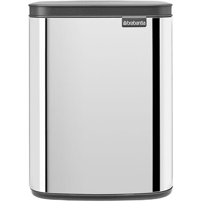 Kosz na śmieci łazienkowy BRABANTIA Bo 222948 łatwe otwieranie, delikatny domyk, stal szlachetna 7L Srebrny