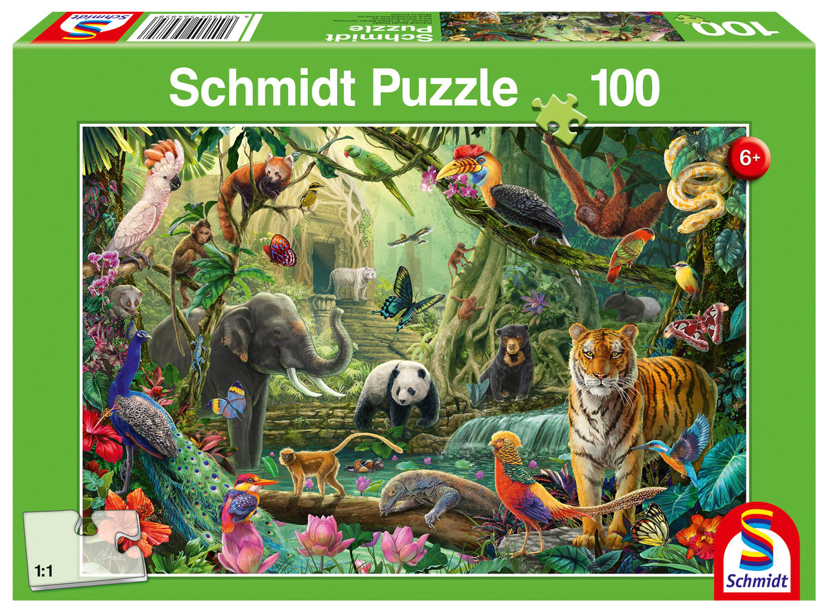 Puzzle, Kolorowa dżungla, 100 el.