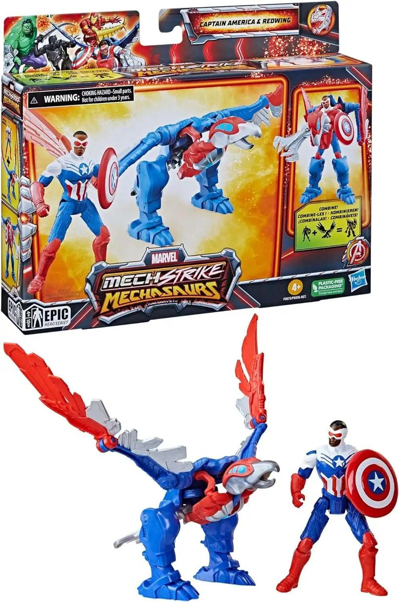 Hasbro Mech Strike Mechasaurus Capitan America figurka