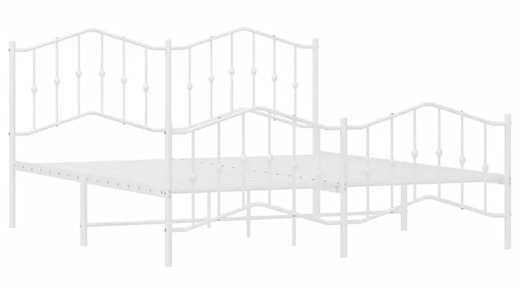 Białe metalowe łózko małżeńskie w stylu loft 160x200 cm A5-T68