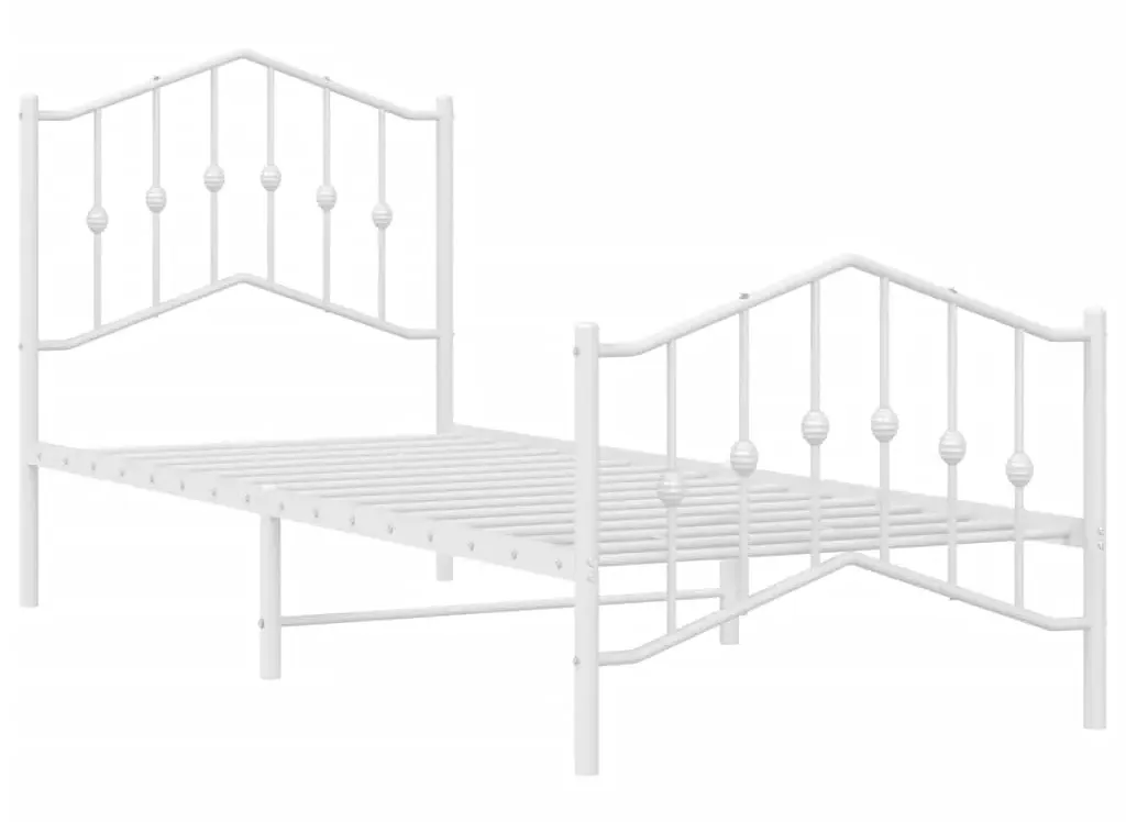 Białe metalowe łóżko loftowe 90x200 cm E2-D74