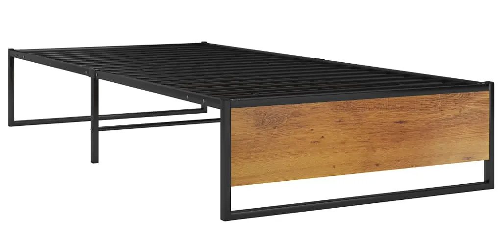 Czarne metalowe łózko pojedyncze 90x200 cm N5-W36